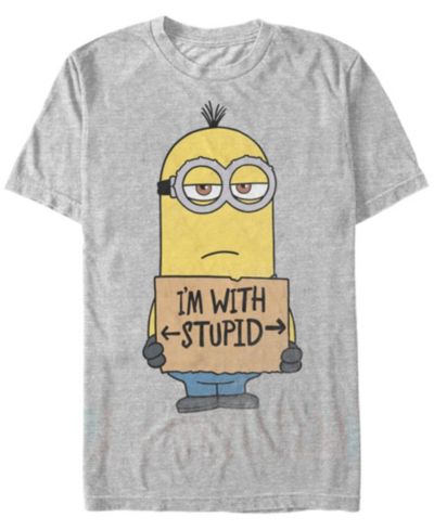 Minions Illumination Мужская футболка с коротким рукавом Despicable Me I'M With Stupid