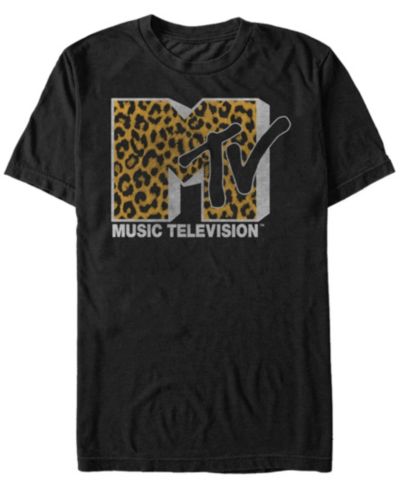 Мужская футболка MTV с принтом Cheetah Print Logo и коротким рукавом