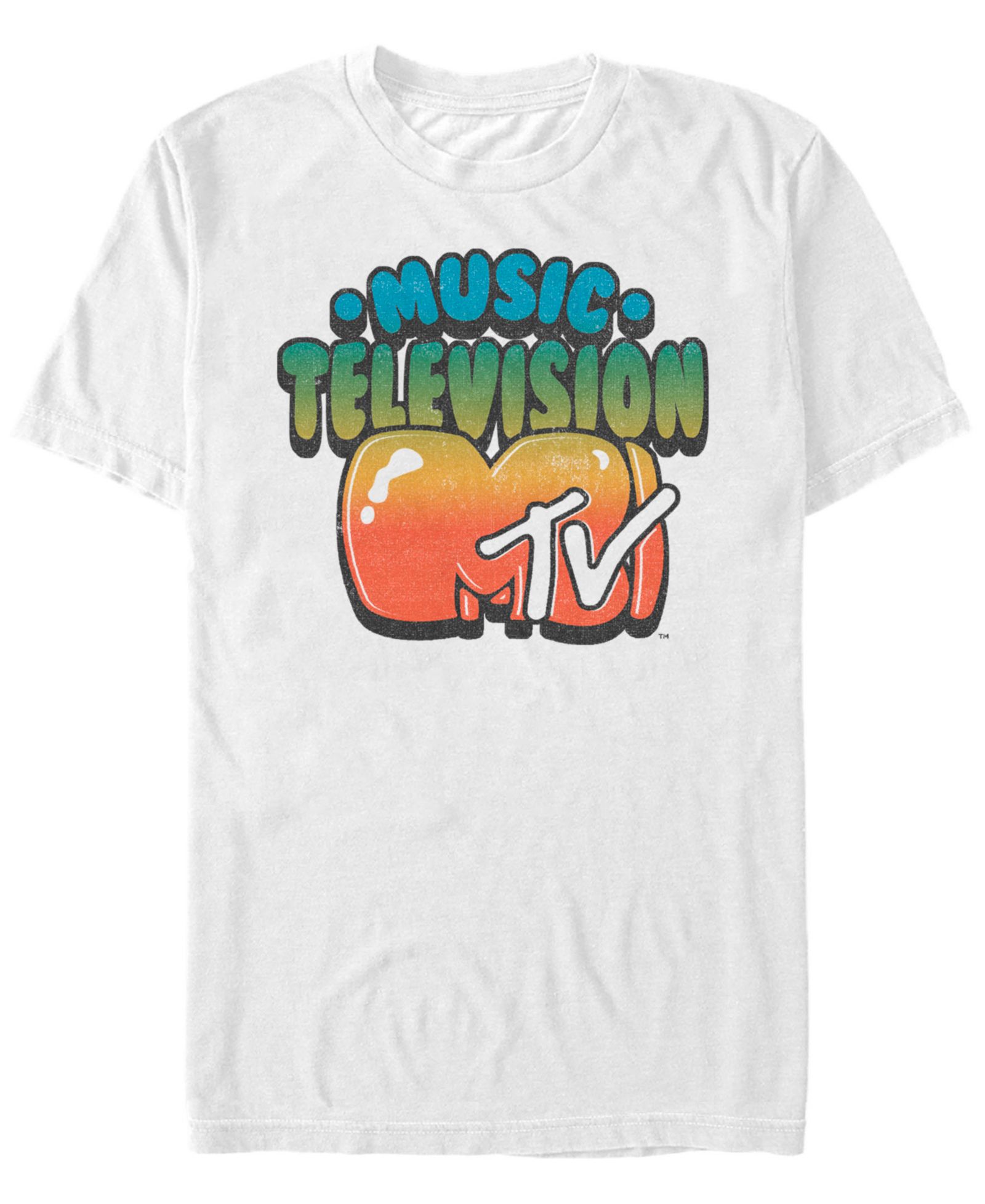 Мужская футболка MTV Men's Gradient Bubble Letters Logo Short Sleeve