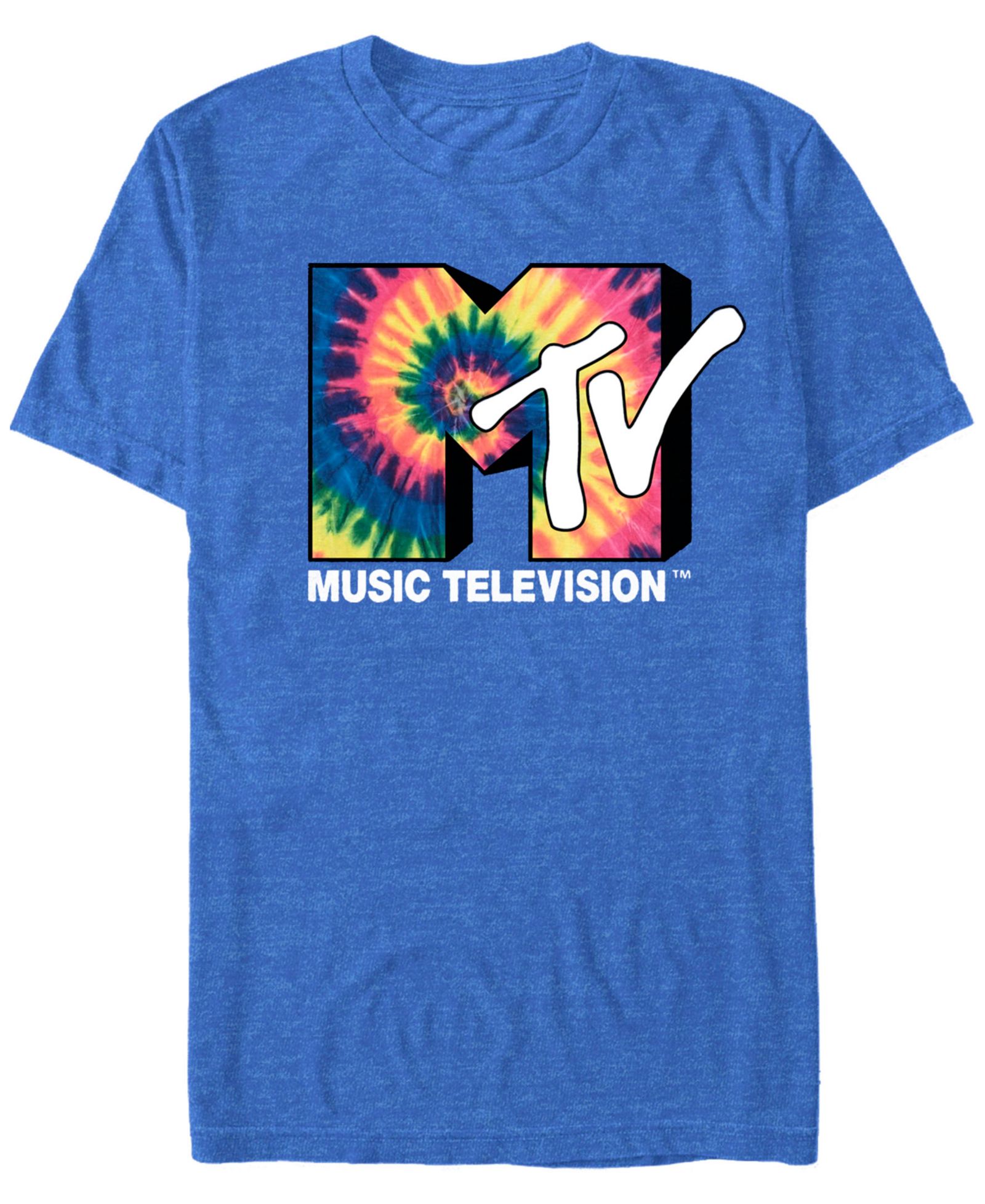 MTV Men's Vintage-Like Tie-Dye Logo Short Sleeve T-Shirt