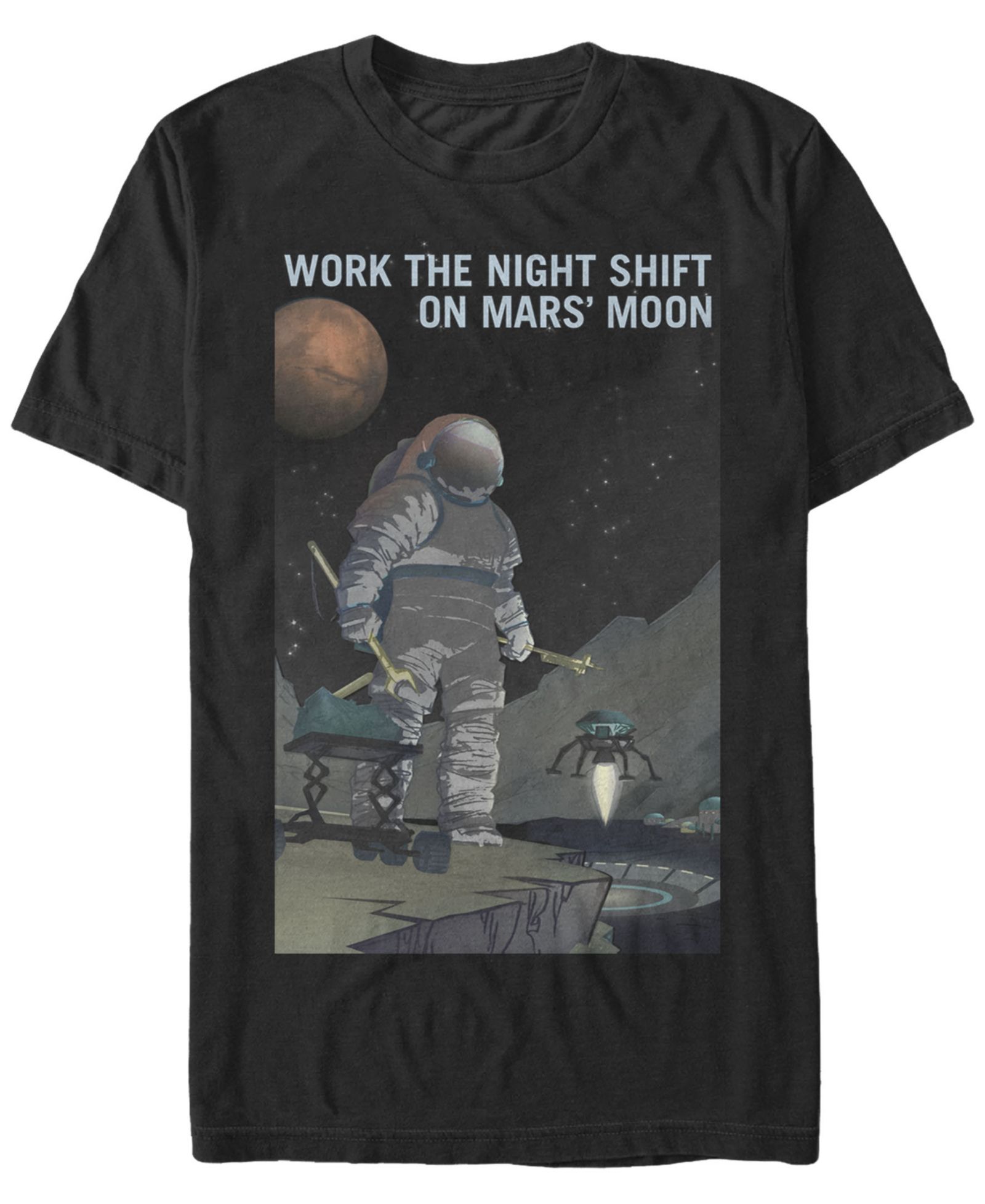 NASA Men's Mars Work The Night Shift Short Sleeve T-Shirt