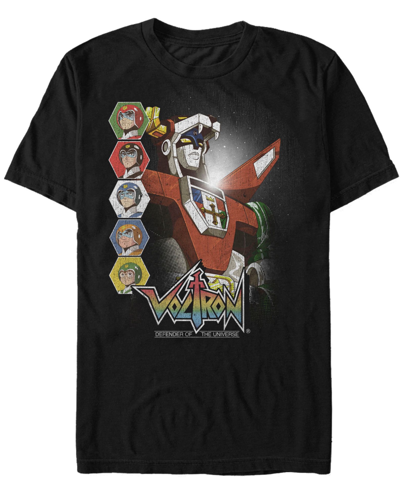 Voltron: Defender of the Universe Men's Character Panels Short Sleeve T-Shirt