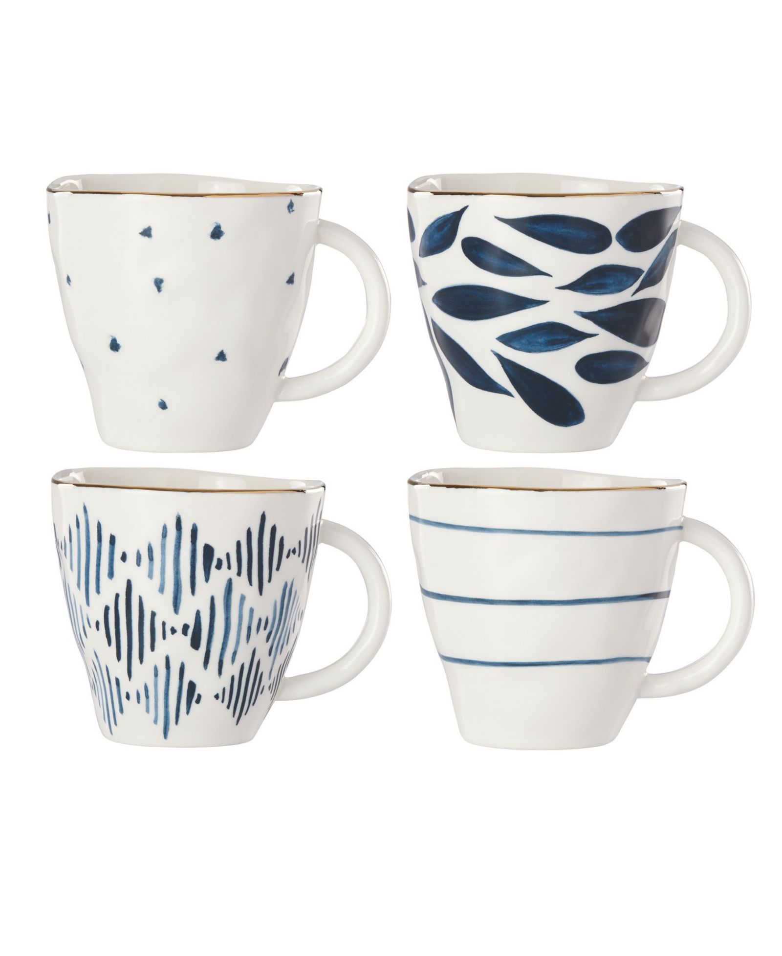 Lenox Blue Bay Assorted Dessert Mugs, Set of 4