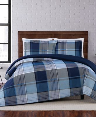 Truly Soft Trey Plaid 3-Pc. Duvet Cover Set, King