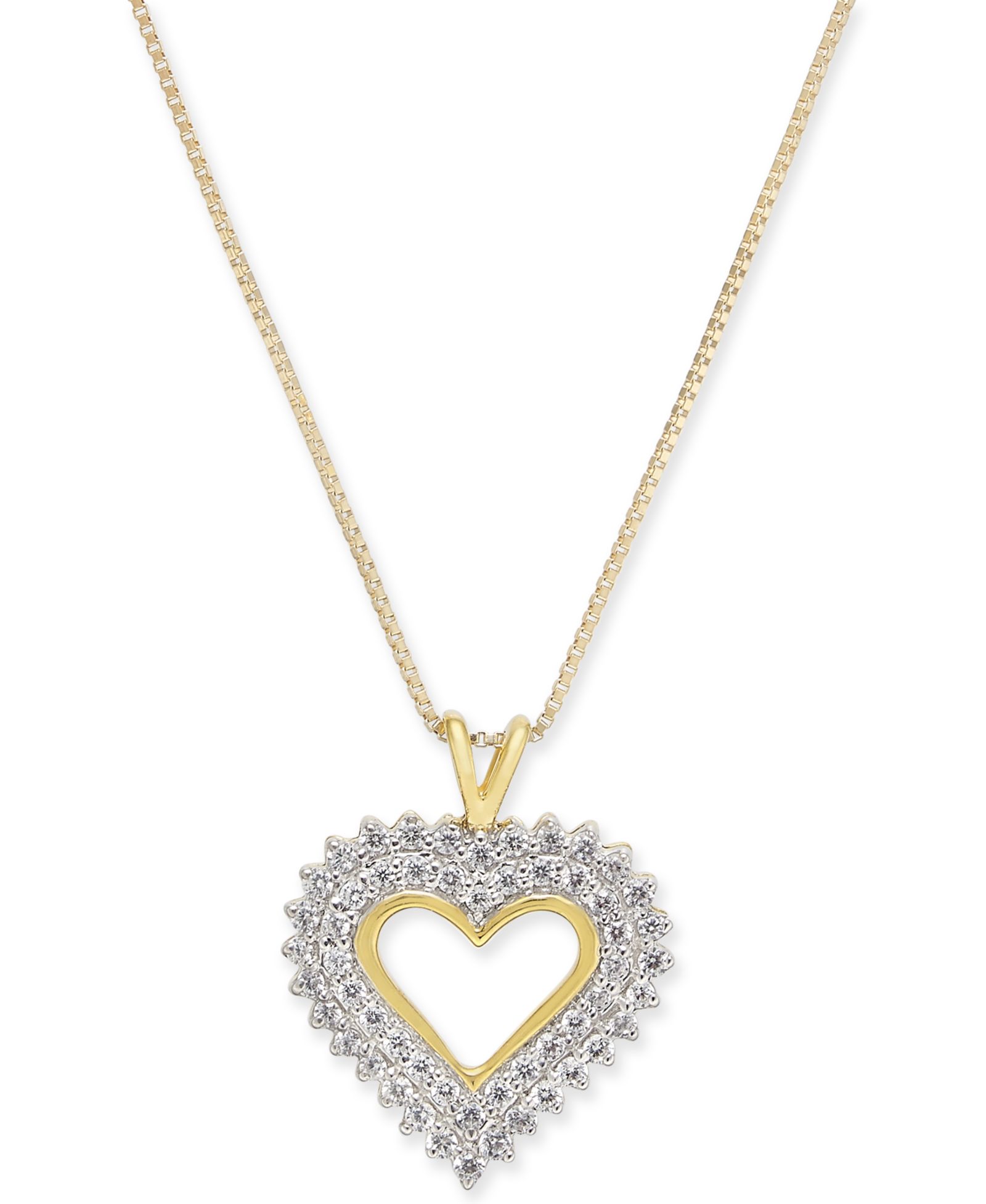 Подвеска Diamond Heart 18" (1/4 ct. t.w.) в 14k золоте