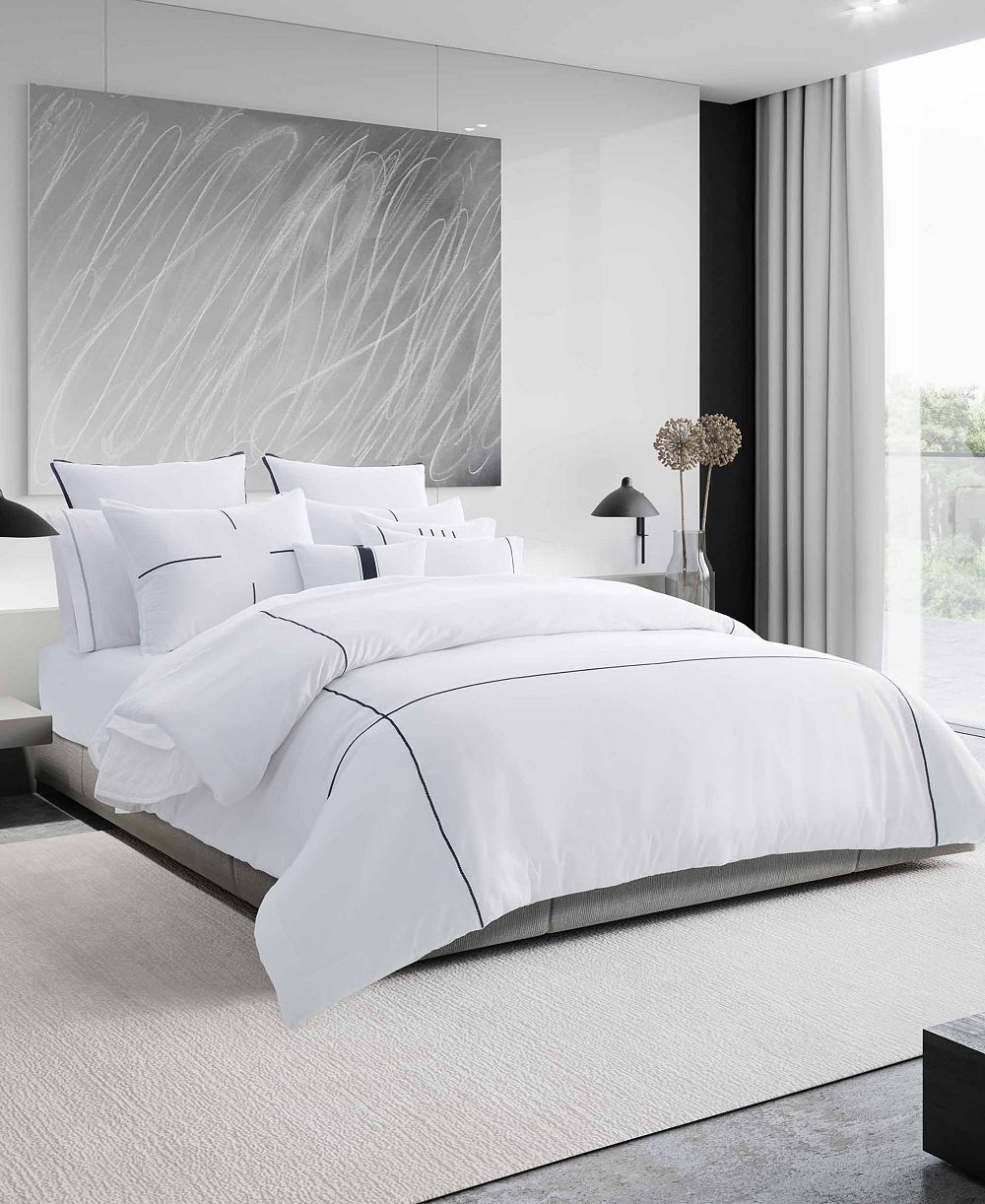 Vera Wang набор из 3 стеганых одеял Zig Zag Cotton Sateen, King