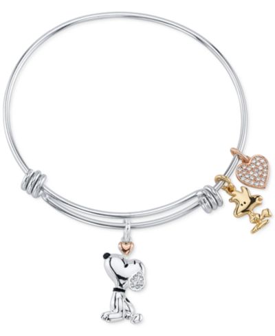 Браслет Unwritten Snoopy & Woodstock из нержавеющей стали с серебристыми подвесками