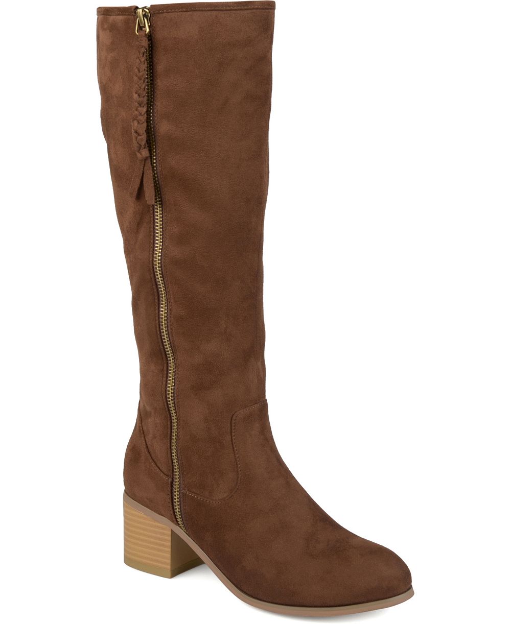 Женские ботинки Journee Collection Sanora Wide Calf Stacked Block Heel