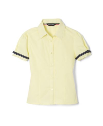 French Toast Little Girls Short Sleeve Ribbon Bow Blouse