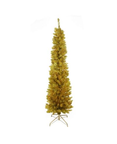Рождественская елка Northlight 6' с золотистым искусственным декором и чистым светом