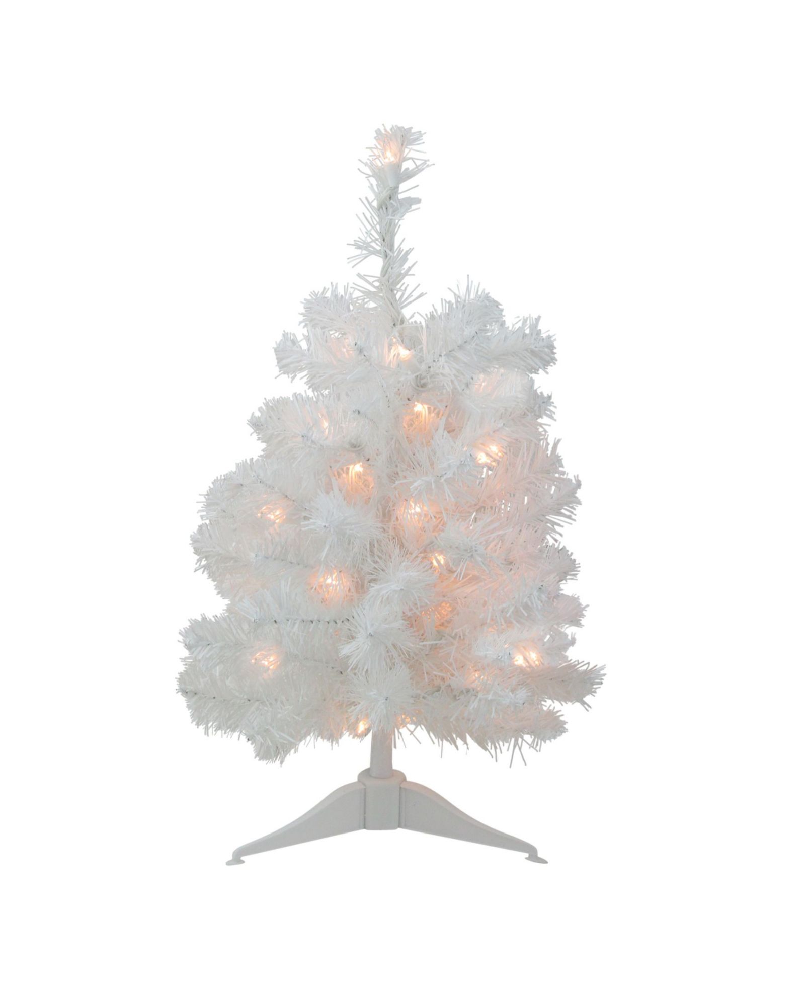 Northlight 18" Pre-Lit Snow White Artificial Christmas Tree - Clear Lights
