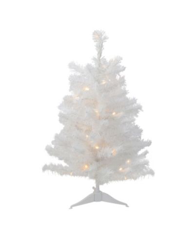 Искусственная рождественская елка Northlight 3' с LED-подсветкой, цвет Snow White, средняя, с прозрачными огнями