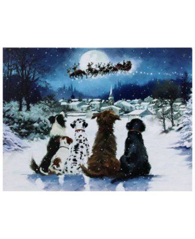 Northlight LED Декоративное настенное панно Dogs Watching Santa Claus
