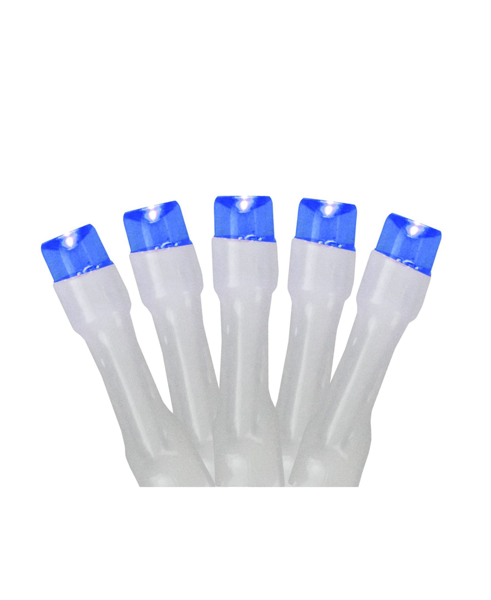 Northlight Set of 20 Battery Operated Blue LED Wide Angle Christmas Lights - White Wire