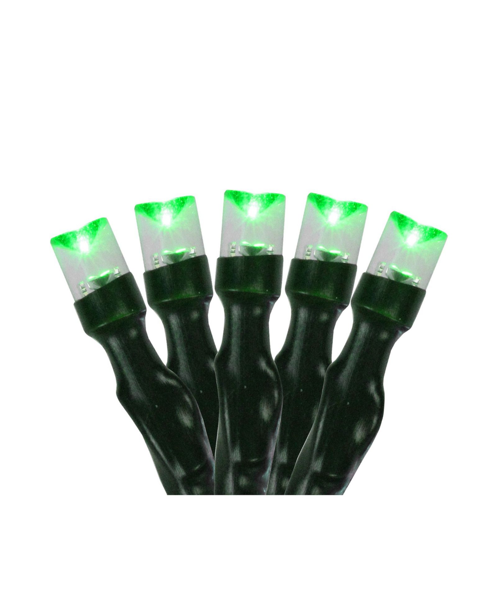 Northlight Set of 20 Battery Operated Green LED Wide Angle Christmas Lights - Green Wire