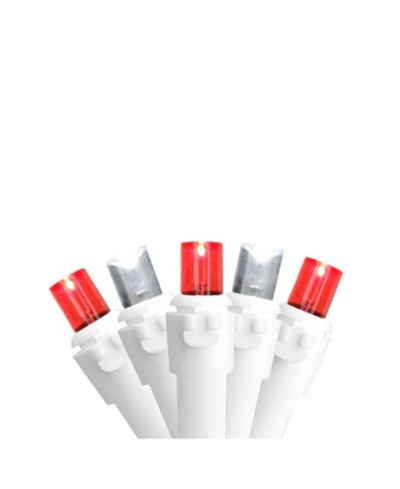 Northlight Set of 100 Red and Pure White LED Wide Angle Icicle Christmas Lights - White Wire
