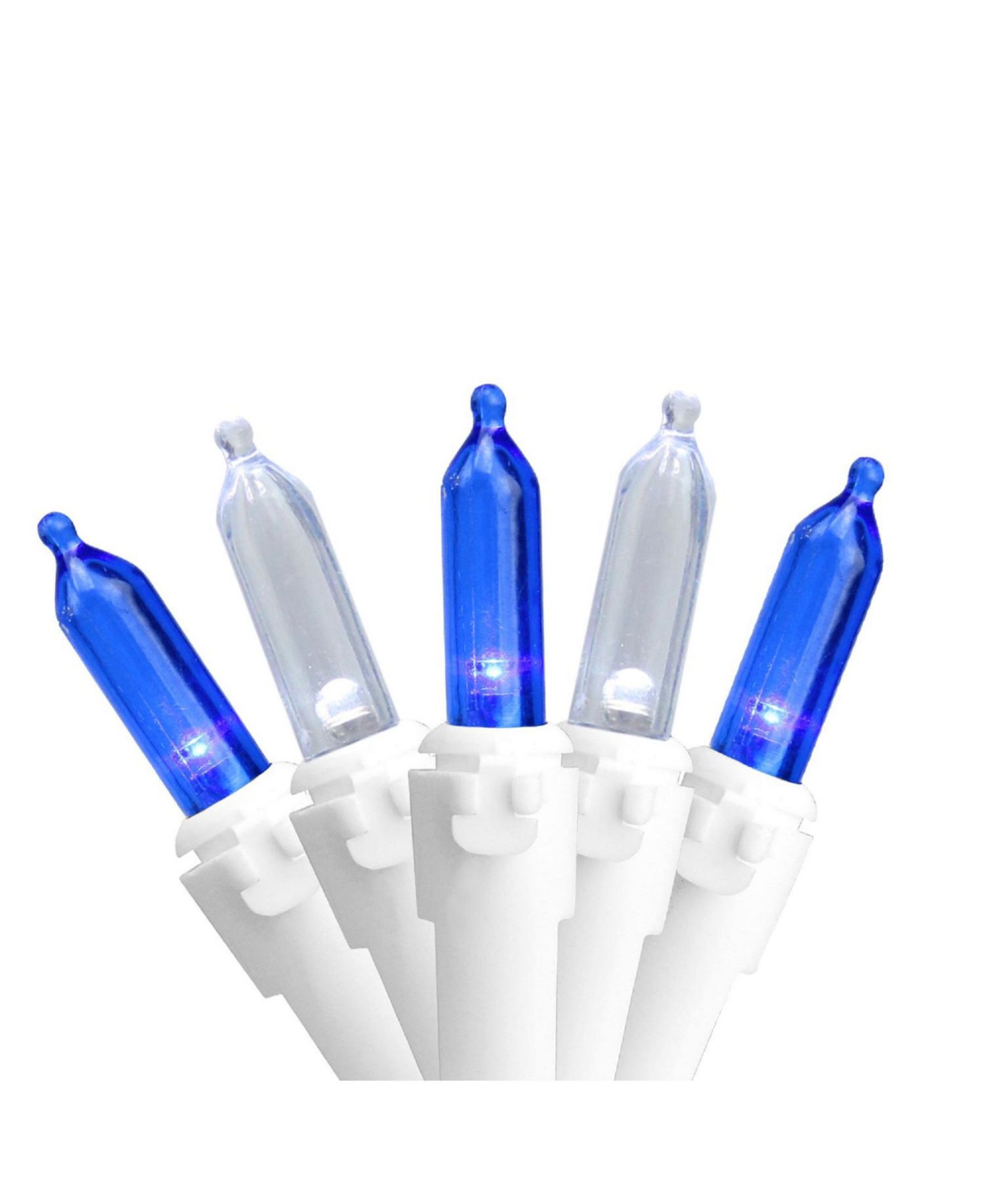 Набор рождественских мини-гирлянд Northlight Blue Pure White LED 4" Spacing - White Wire