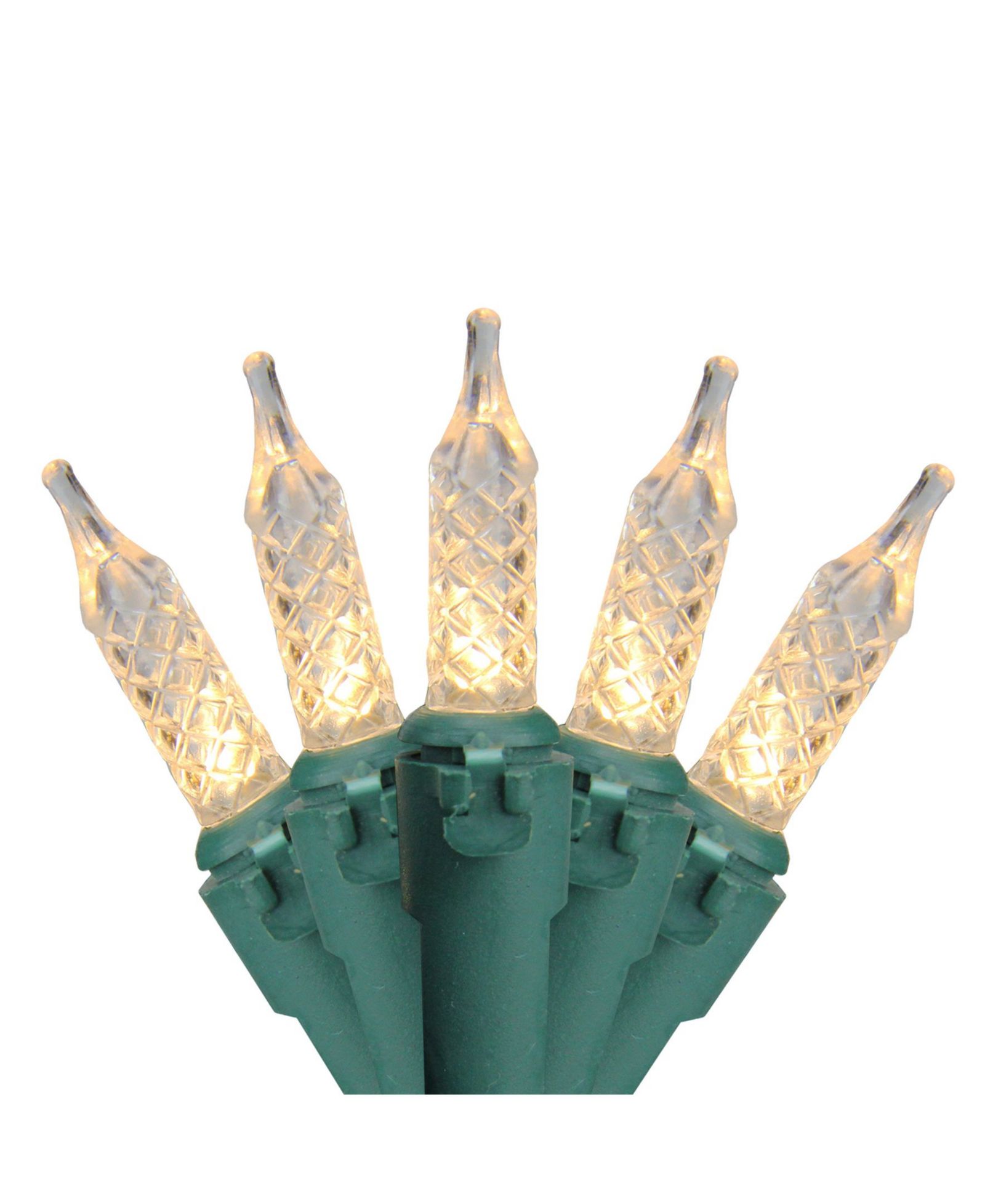 Northlight Set of 200 Warm White LED M5 Christmas Lights on Spool - Green Wire
