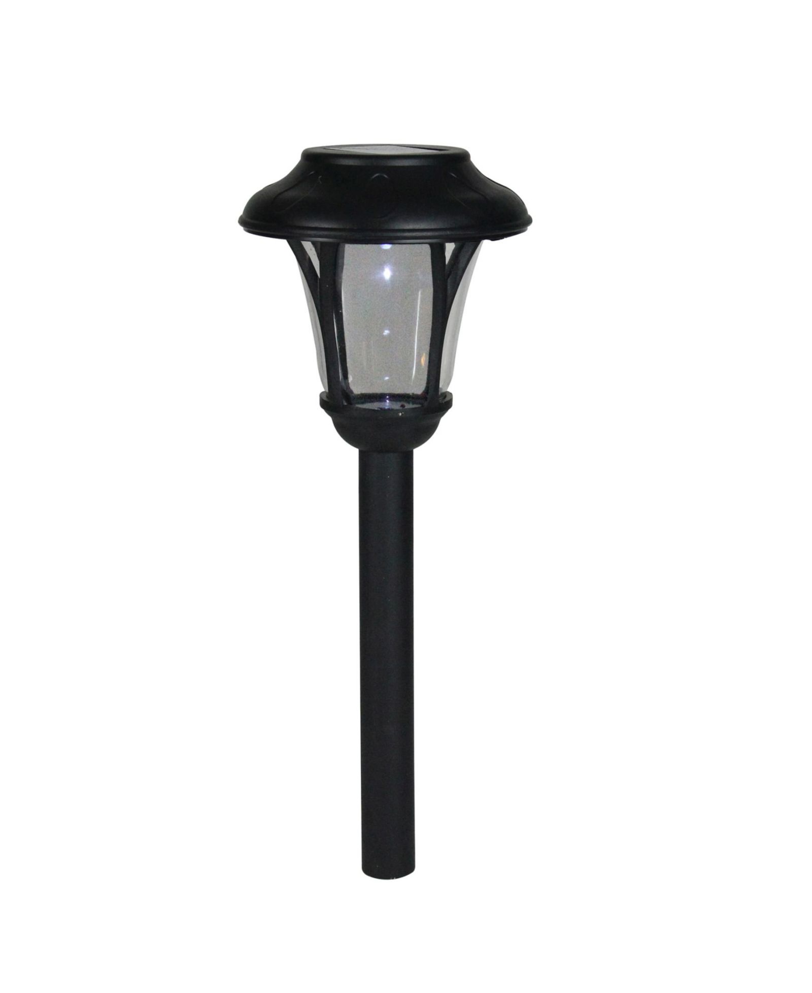 Northlight 12" Black Lantern Solar Light with White LED Light and Lawn Stake
