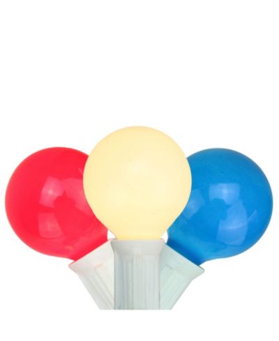 Рождественские гирлянды Northlight Set of 10 Red White and Blue G40 Globe Lights - 9 ft White Wire