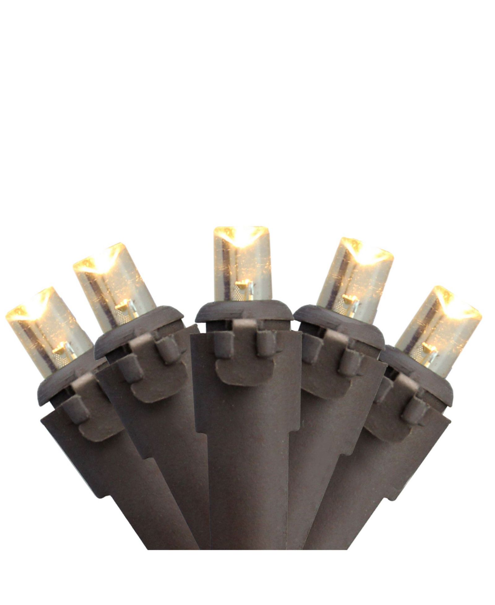 Northlight Set of 50 Warm White LED Wide Angle Christmas Lights - Brown Wire