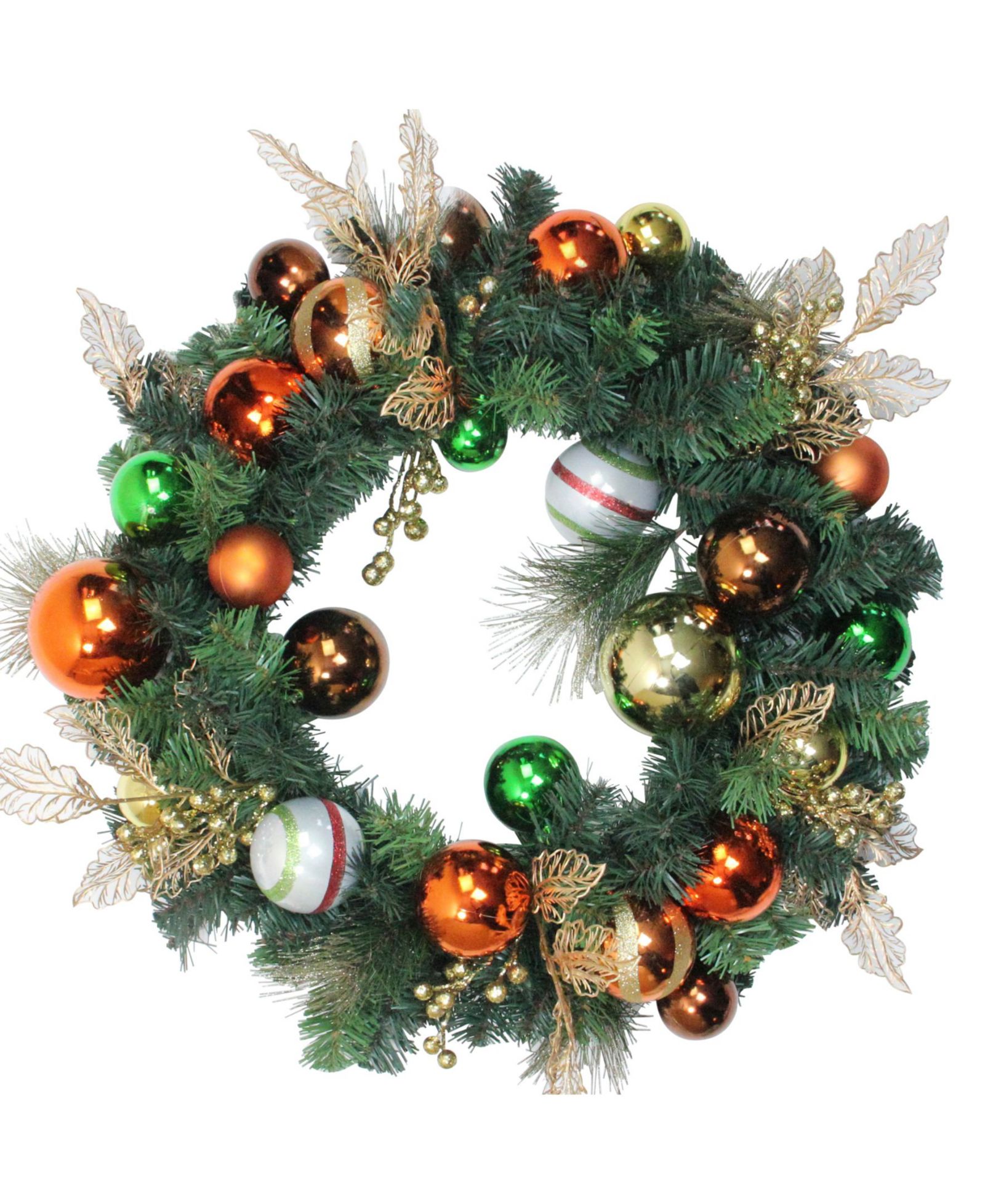 Венок Northlight 24" Green Foliage and Assorted Copper Ornaments