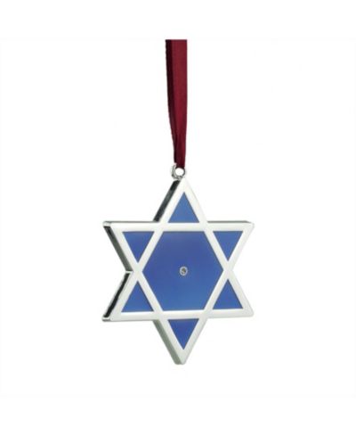 Northlight украшение к Хануке Northlight 3" Shiny Silver-Plated Blue Star of David Hanukkah Ornament with European Crystal