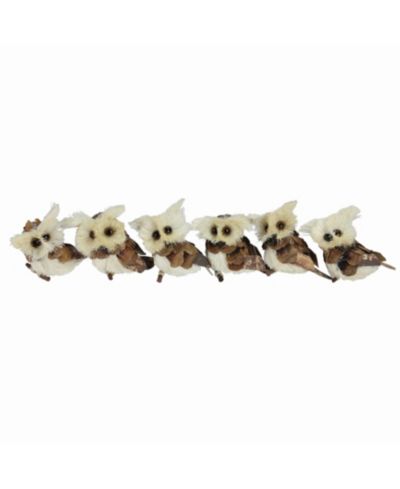 Northlight Pack of 6 Holiday Moments Brown and Tan Owl Christmas Ornaments 2.75"