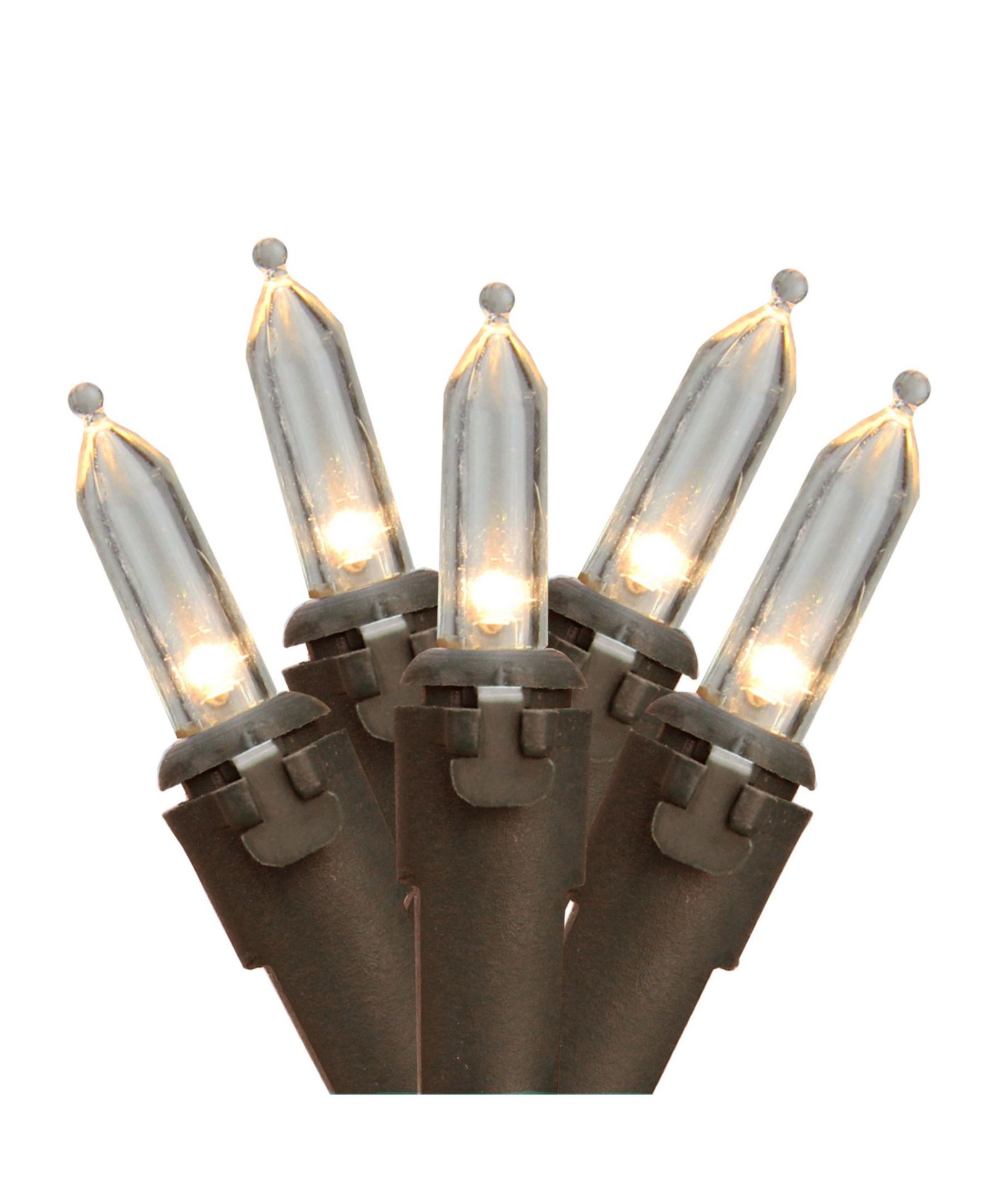 Northlight 100 White LED Mini Christmas Lights 4" Spacing - Brown Wire