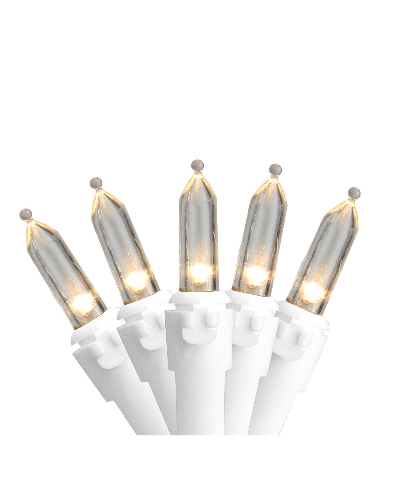 Набор светодиодных мини-гирлянд Northlight Warm White, 50 шт., 4" интервал - белый провод