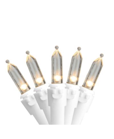 Набор светодиодных мини-гирлянд Northlight Warm White, 50 шт., 4" интервал - белый провод