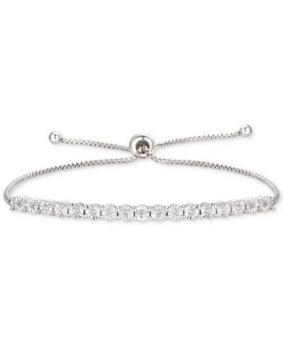 Браслет Diamond Bolo (1/10 ct. t.w.) из стерлингового серебра, с напылением 14k Gold или 14k Rose Gold