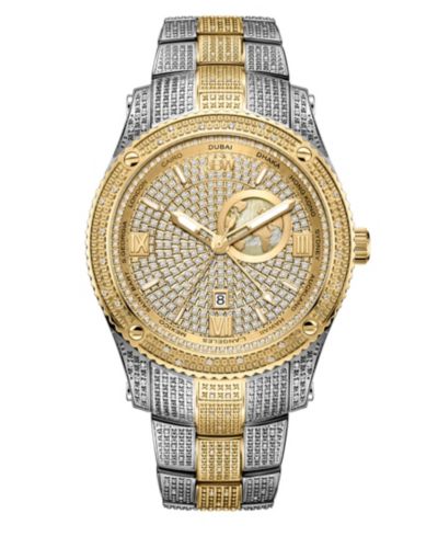 Мужские часы JBW Jet Setter GMT с браслетом из нержавеющей стали и напылением 18K Gold, 46mm