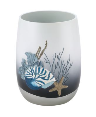 Avanti Blue Lagoon Ombre Seashells Wastebasket