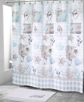 Занавеска для душа Avanti Farmhouse Shell Printed 72" x 72"