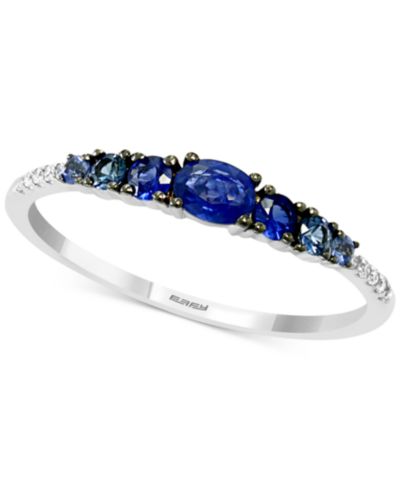 Кольцо EFFY® Sapphire (1/2 ct. t.w.) & Diamond (1/20 ct. t.w.) в 14k White Gold