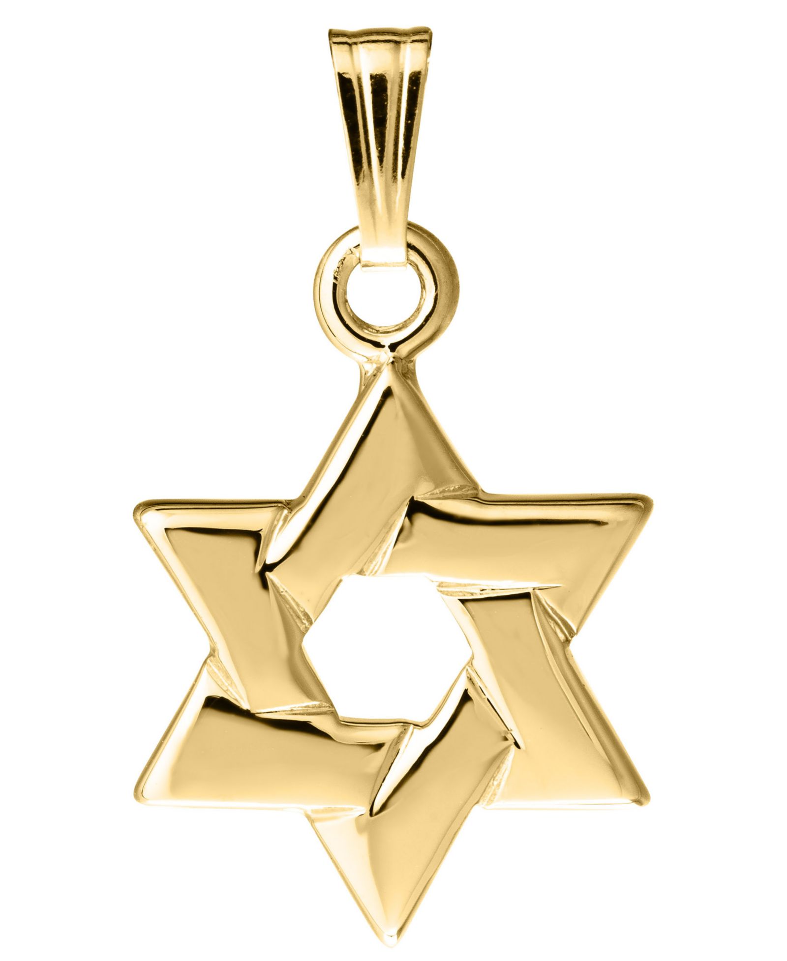 Детский кулон Звезда Давида из желтого золота 14k