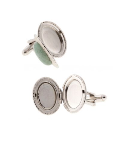 Мужские запонки 1928 Jewelry из полудрагоценного авантюрина, серебристый цвет
