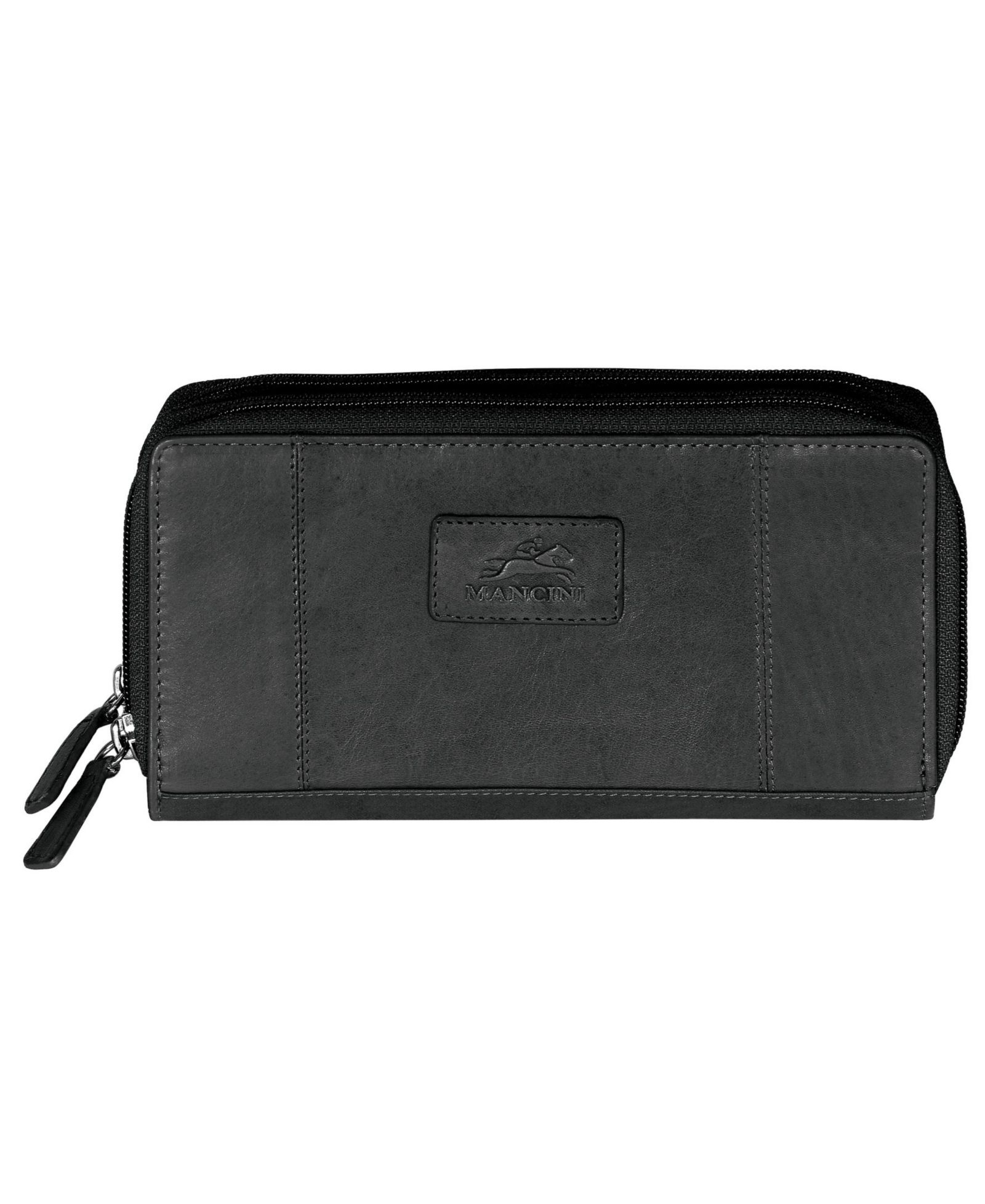 Mancini Casablanca Collection RFID Secure Double Zipper Wallet