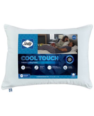 Sealy Cool Touch 100% Cotton Cover Firm Density Pillow, Standard/Queen