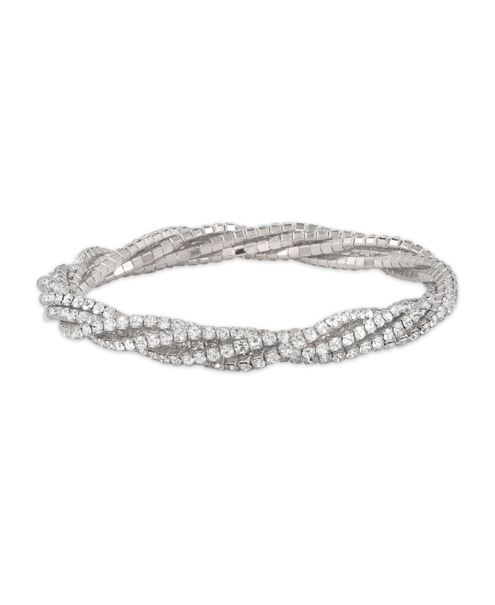 Браслет Macy's Silver Tone 5 Row Crystal Stretchy