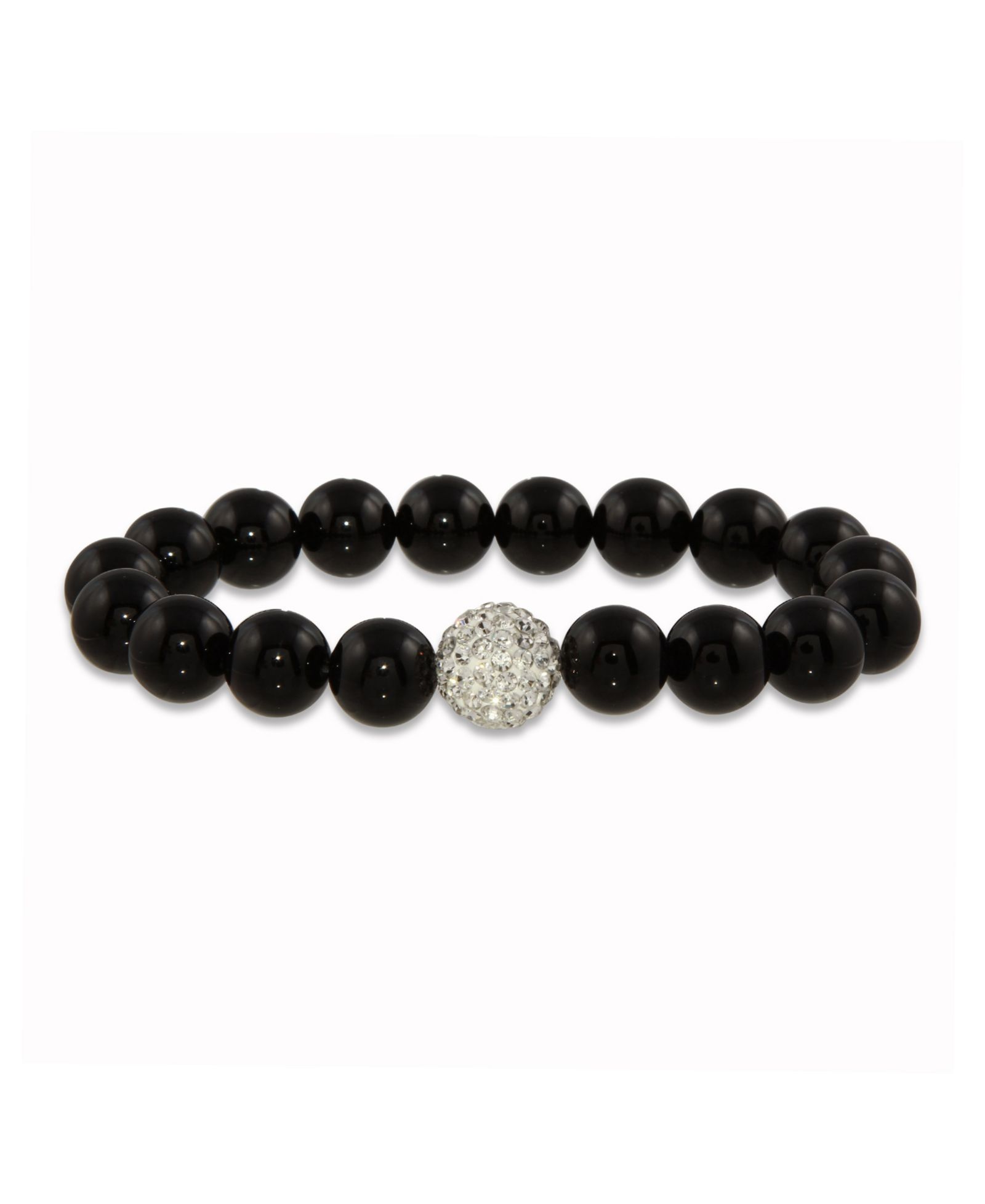 Macy's Black Imitation Pearl with a Crystal Stretchy Bracelet