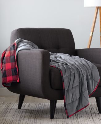 Grey Red Check