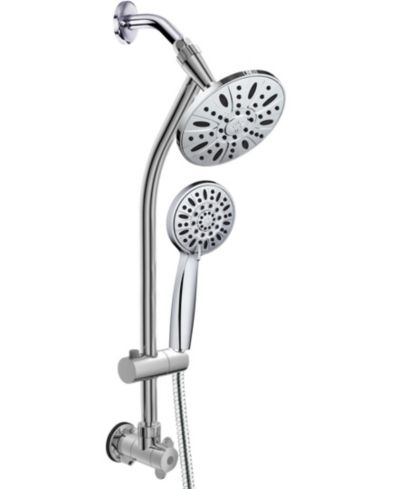 AquaDance 28-inch Drill-Free Stainless Steel Slide Bar Combo Shower Head