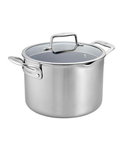 Zwilling Clad CFX 8-Qt. Stock Pot with Strainer Lid and Pouring Spouts