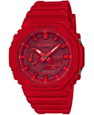 Мужские аналого-цифровые часы G-Shock Red Resin Strap 45.4mm GA2100-4A