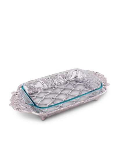 Arthur Court Декоративная форма для запекания Pyrex с узором Magnolia из алюминия