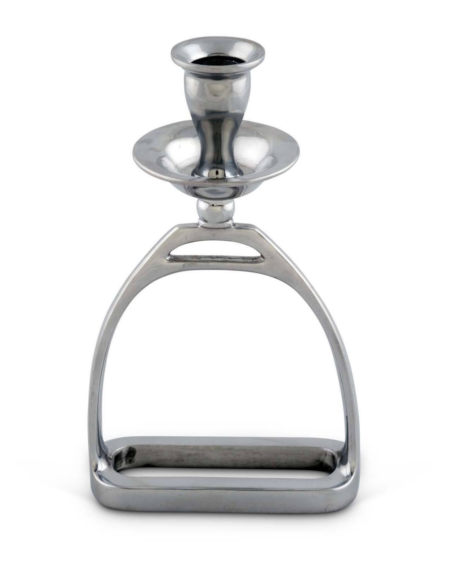 Arthur Court Candlestick Equestrian Horse Stirrup - Cast Aluminum Hand Polished