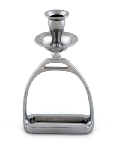 Arthur Court Candlestick Equestrian Horse Stirrup - Cast Aluminum Hand Polished