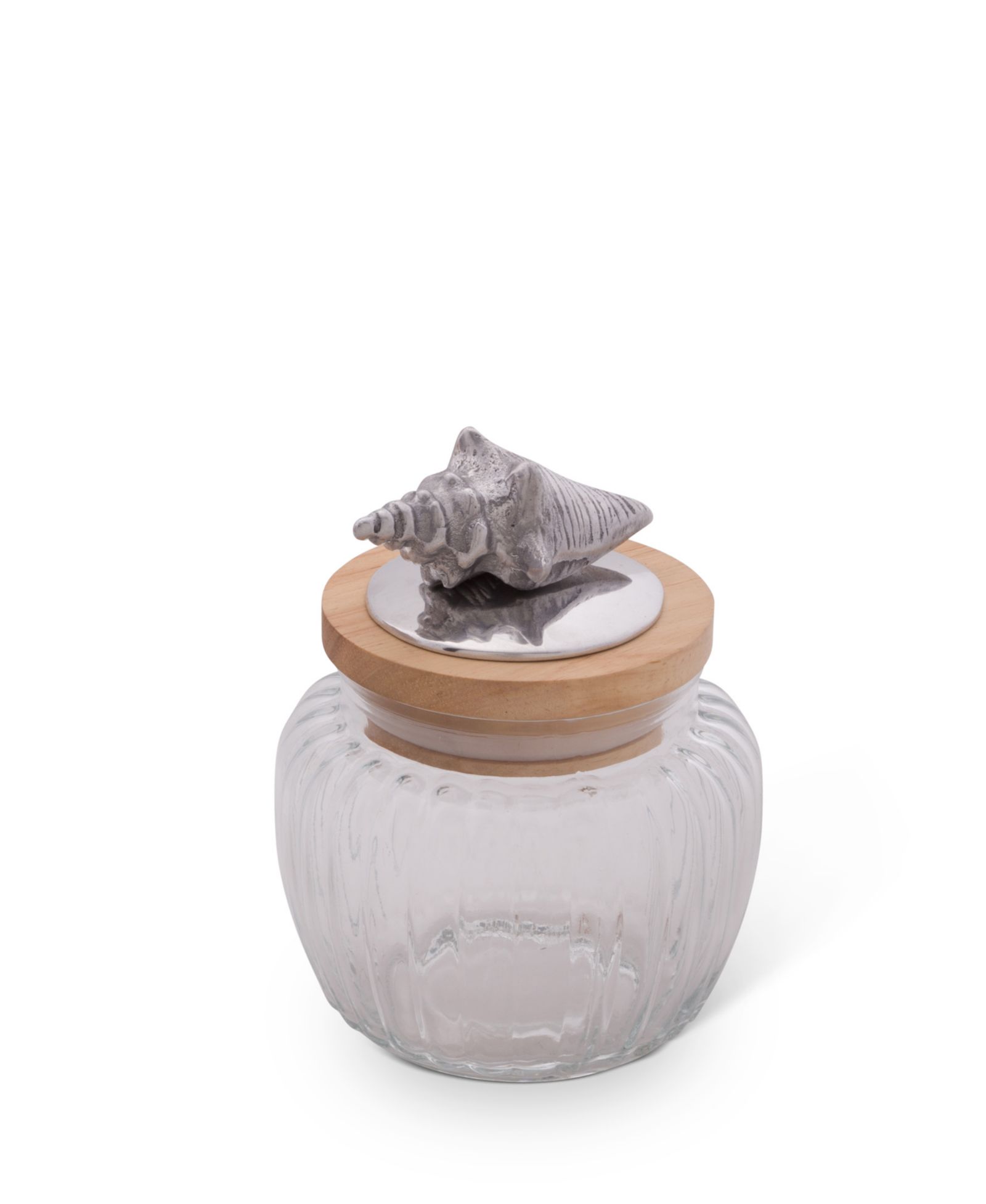 Arthur Court Canister Glass for Kitchen with Rubber Airtight Seal for Food Storage Ocean Shell Knob